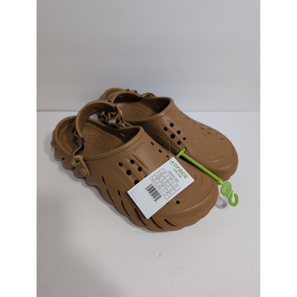 Crocs Echo Clogs Men's Size 11 Sand Brown Tan (207937-202) NWT Shoes Slides NEW